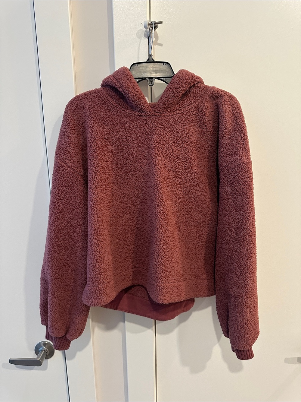 Fuzzy maroon sweatshirt